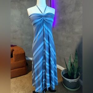 Patagonia Strapless Blue and Gray Dress
